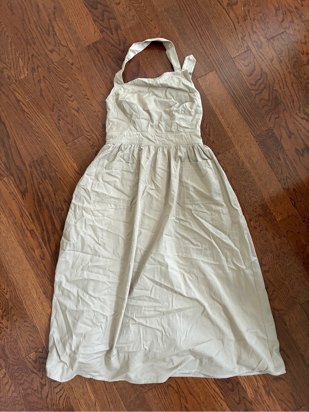 Anthropologie Porridge Khaki Halter Midi dress